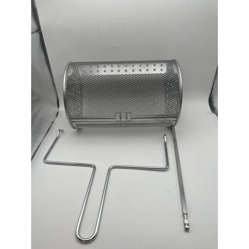 Pampered Chef Deluxe Air Fryer Rotisserie Basket Spit Rod Accessories Open Box